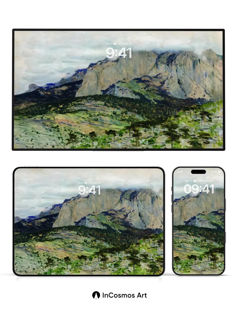 Whispering Peaks Wallpaper with Mist-Covered Valleys