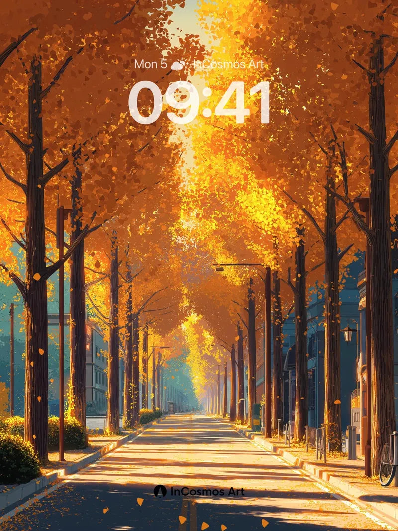 Golden Hush Wallpaper with Falling Light