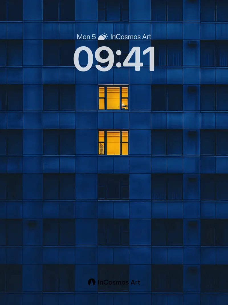 Lonely Glow Wallpaper with Grid of Night