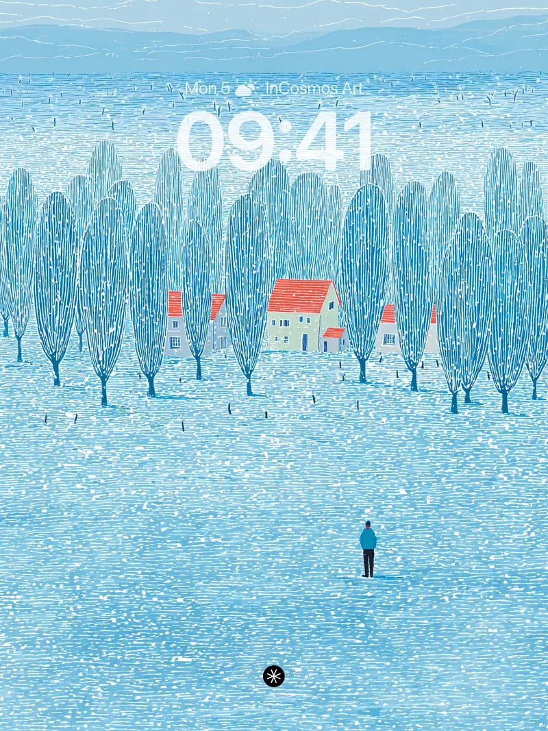 Serene Winter Village Wallpaper wallpaper for iPhone, iPad & Mac