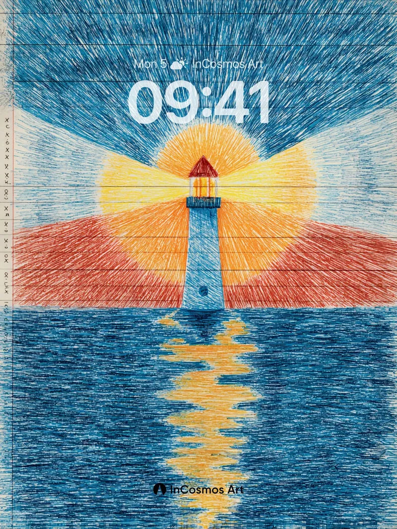 Serenity Beacon Wallpaper with Radiant Lines wallpaper for iPhone, iPad & Mac