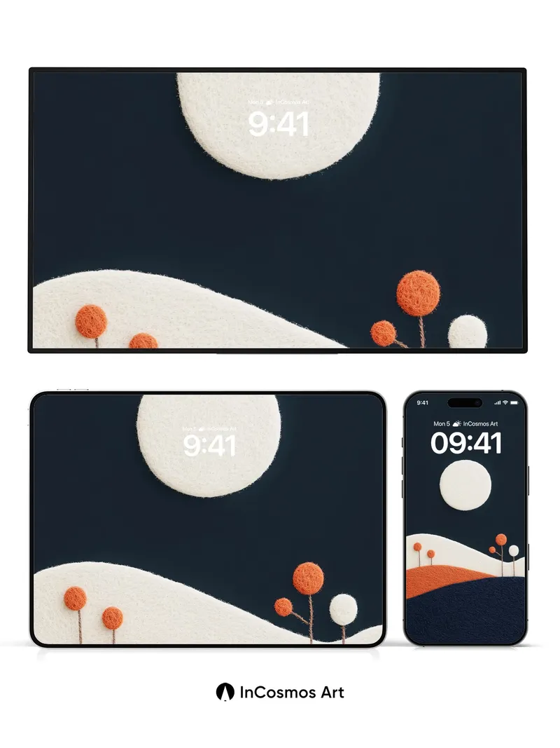 Velvet Night Wallpaper with Felted Horizons