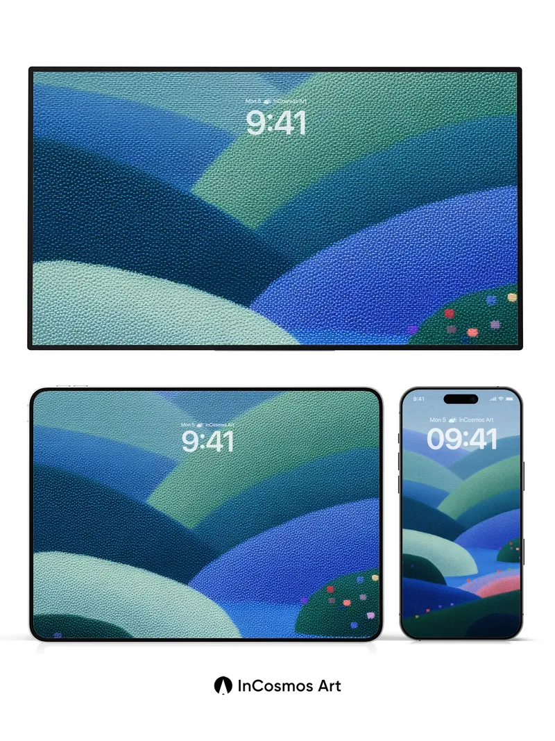 Serene Gradient Hills Wallpaper with Textured Depth