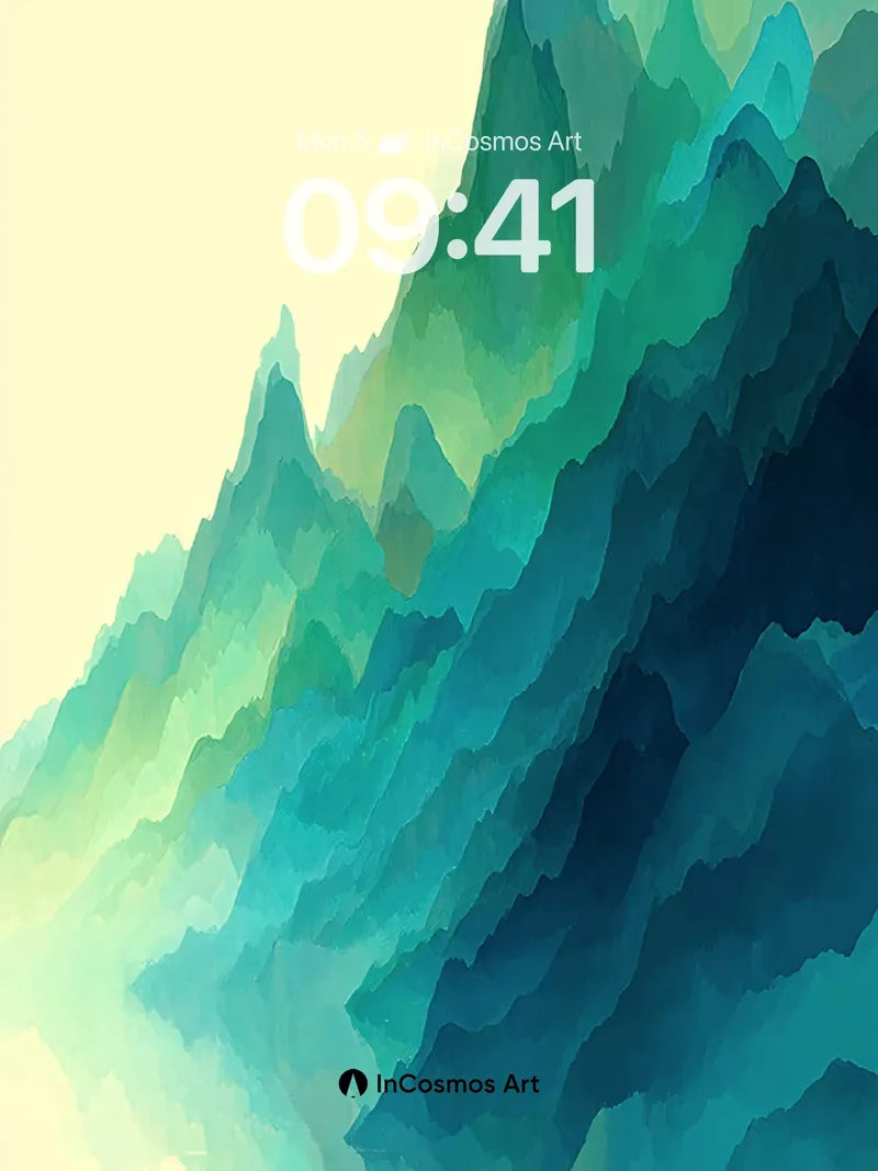 Serene Gradient Mountain Wallpaper with Ethereal Reflections