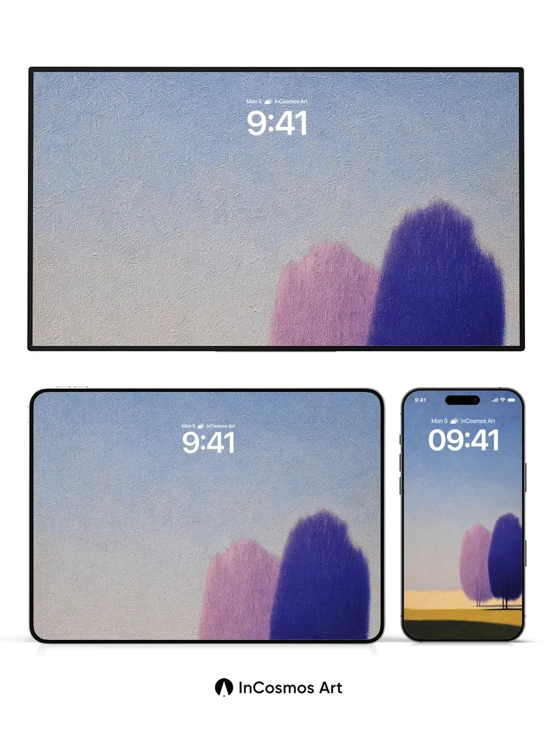 Serenity Haze Wallpaper with Violet Canopy