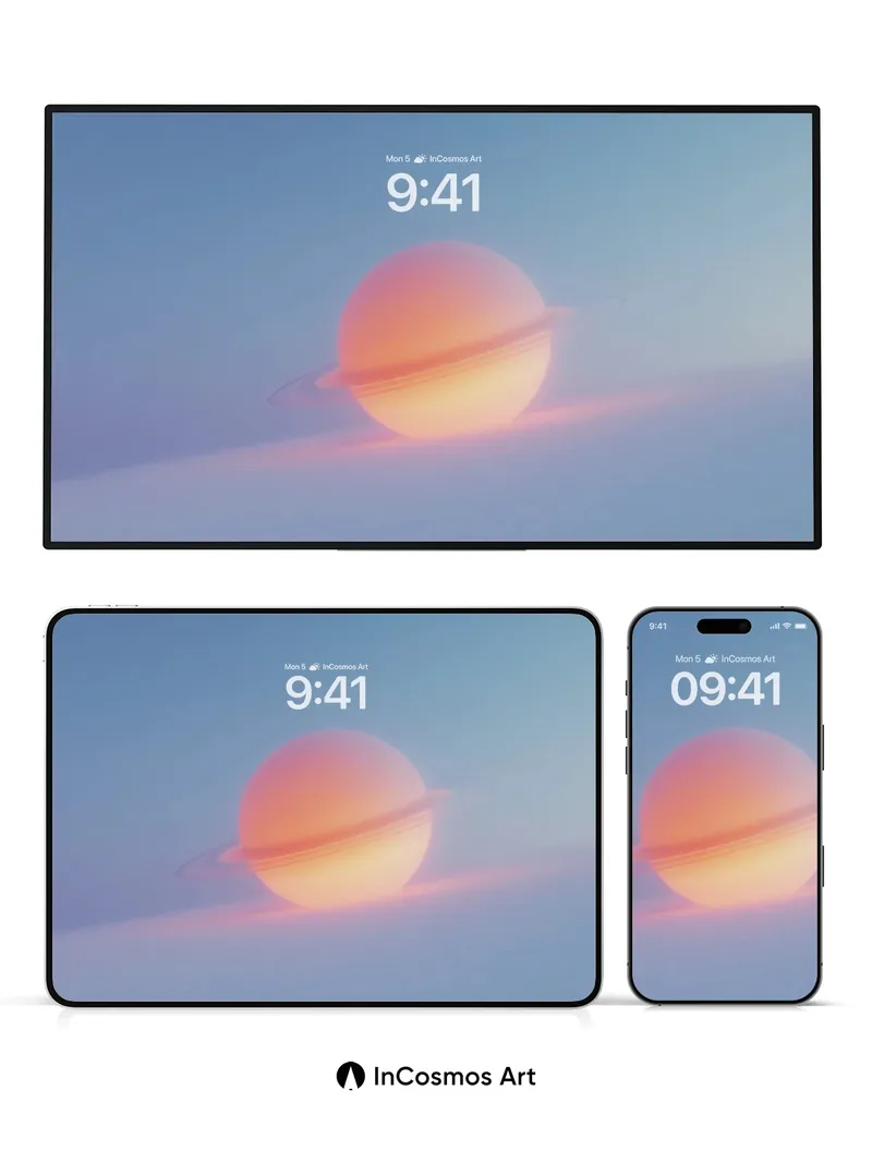 Serene Saturn Wallpaper with Ethereal Rings