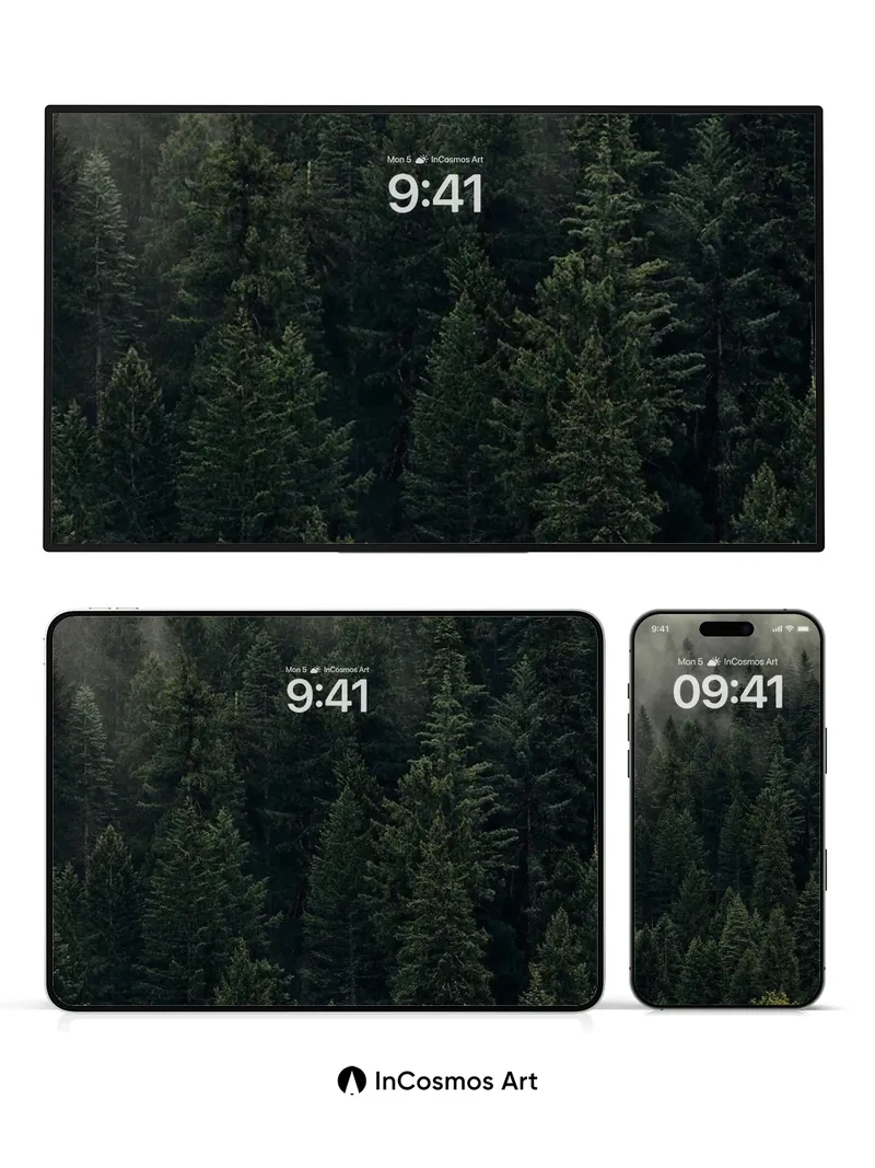 Whispering Pine Wallpaper with Mist Veil