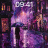 Velvet Rain Wallpaper with Neon Reflections wallpaper for iPhone, iPad & Mac