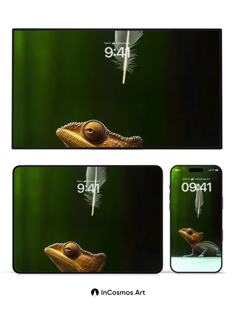 Suspended Stillness Wallpaper with Feathered Breath