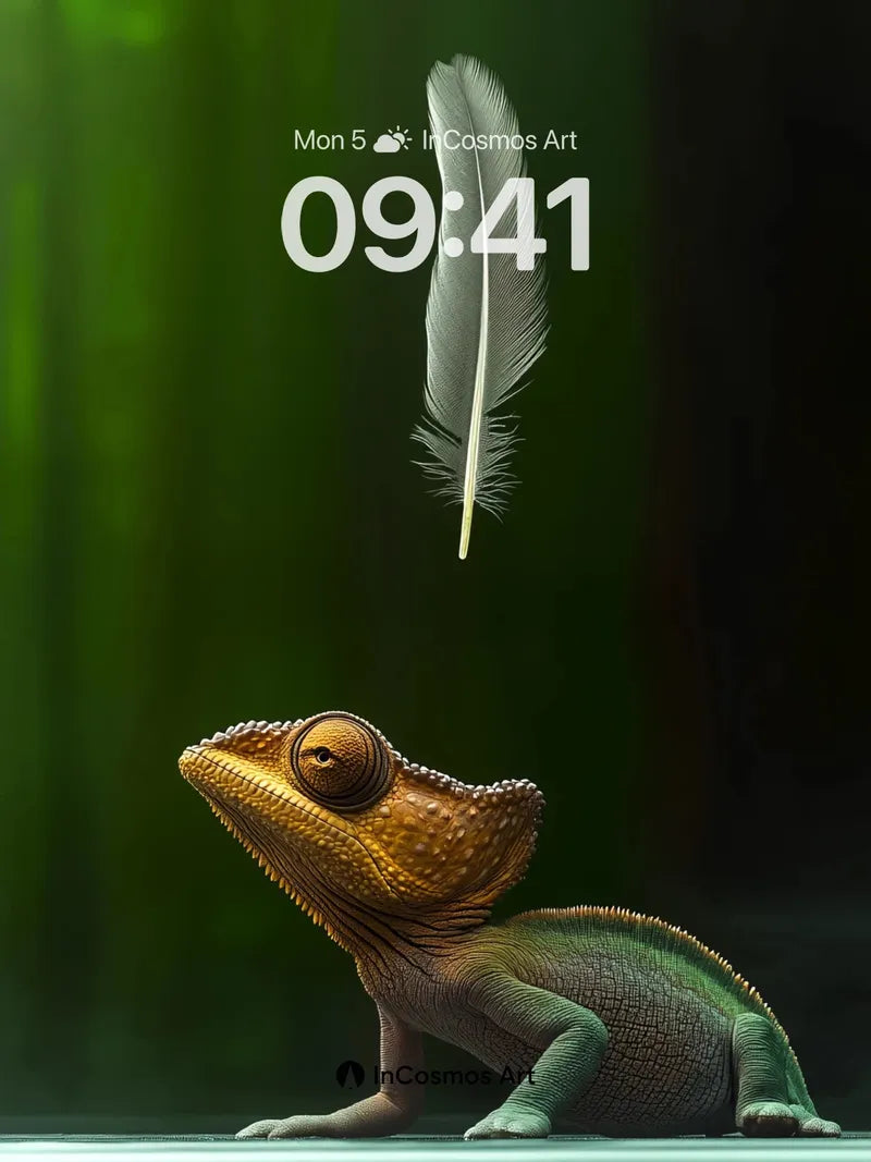 Suspended Stillness Wallpaper with Feathered Breath