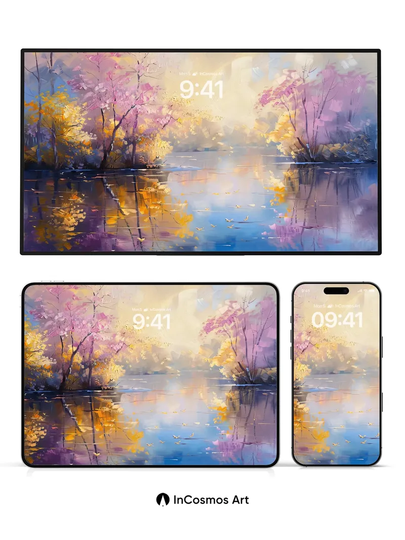 Serenity Bloom Wallpaper with Golden Hush