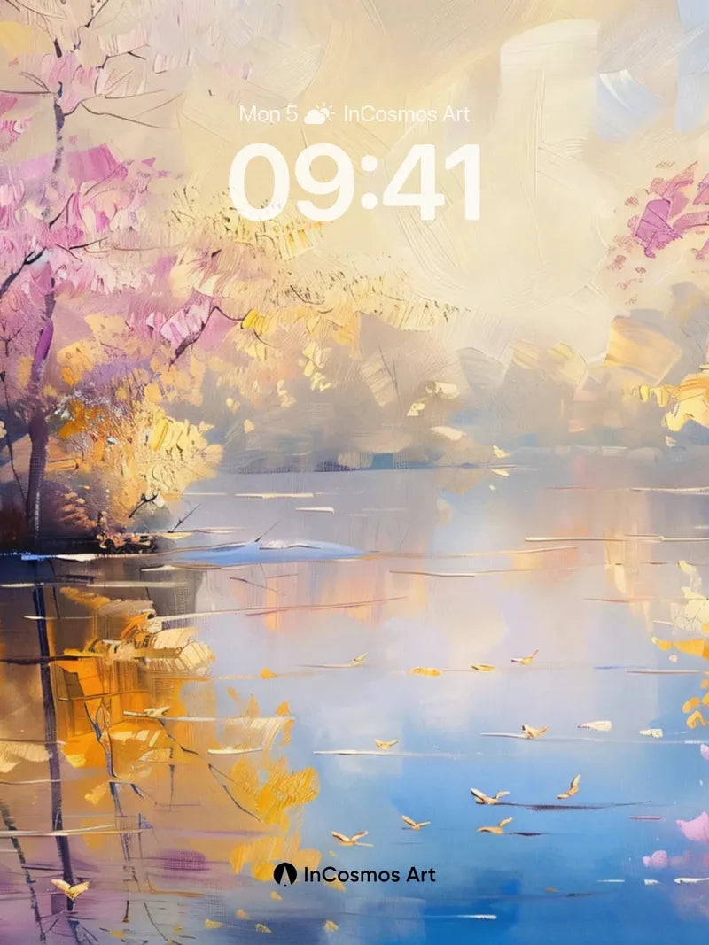 Serenity Bloom Wallpaper with Golden Hush