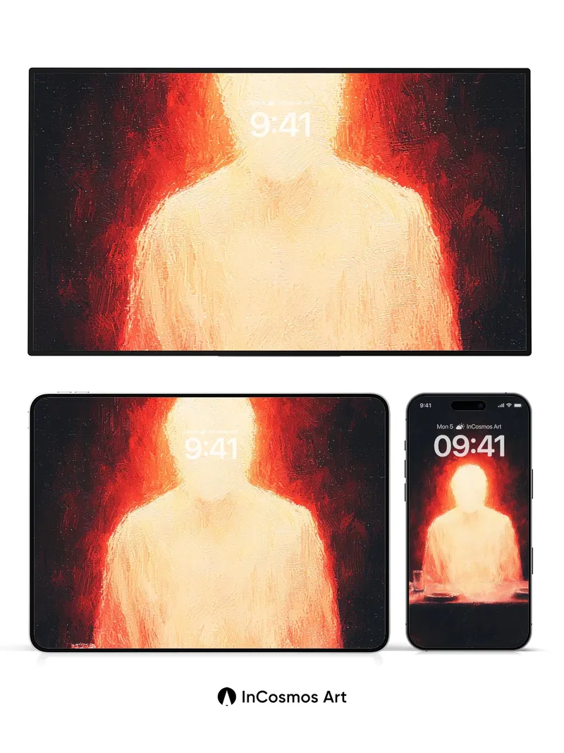 Incandescent Silhouette Wallpaper with Haunting Light