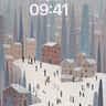 Snowy Village Retreat Wallpaper wallpaper for iPhone, iPad & Mac