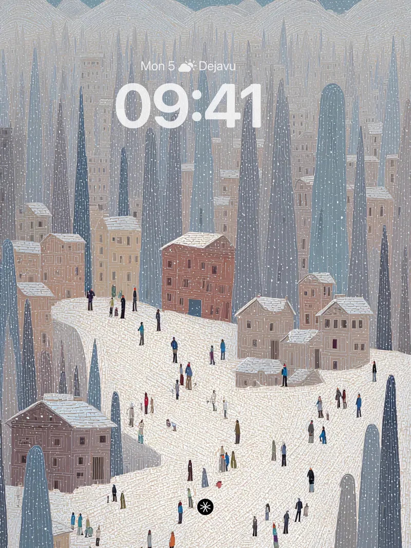 Snowy Village Retreat Wallpaper wallpaper for iPhone, iPad & Mac