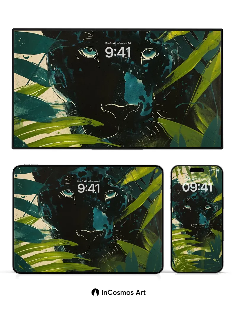 Shadowed Gaze Wallpaper with Jungle Whispers