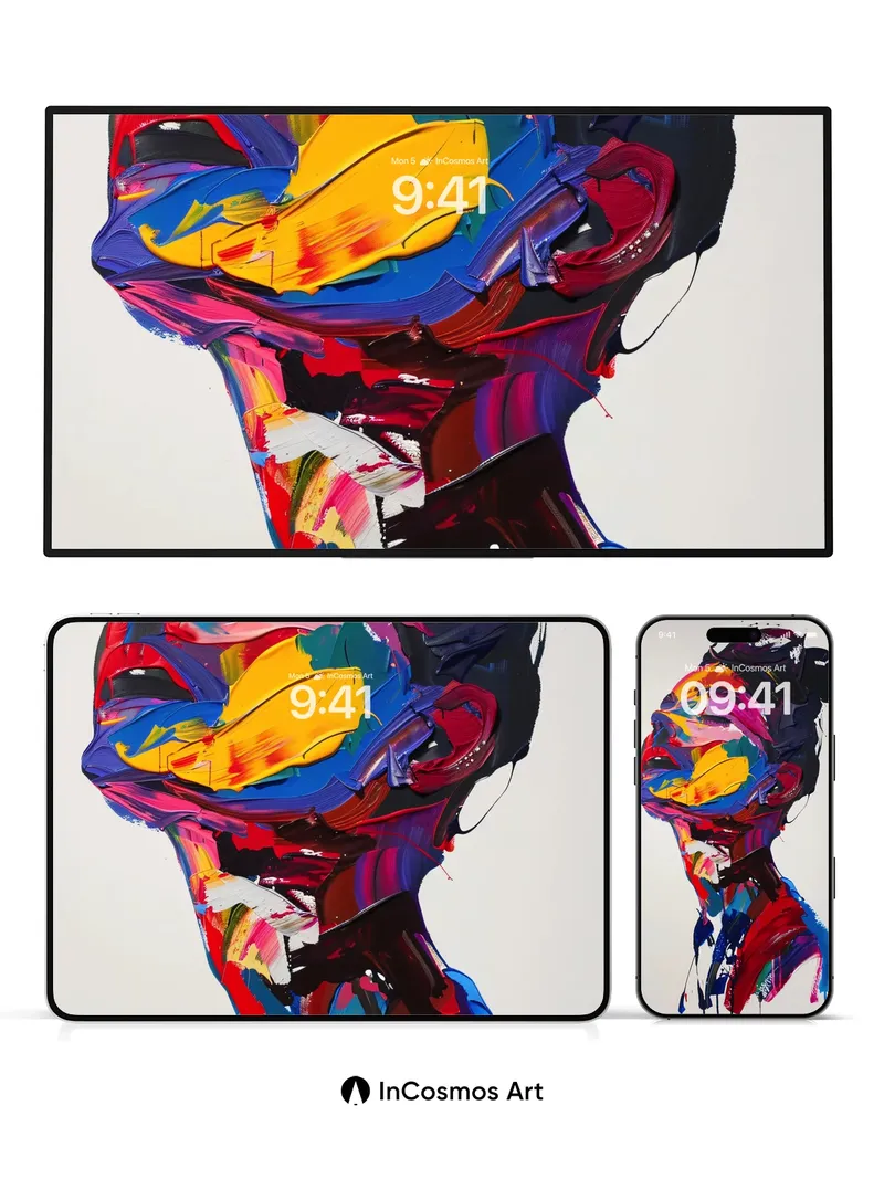 Chromatic Storm Wallpaper with Dripping Colors