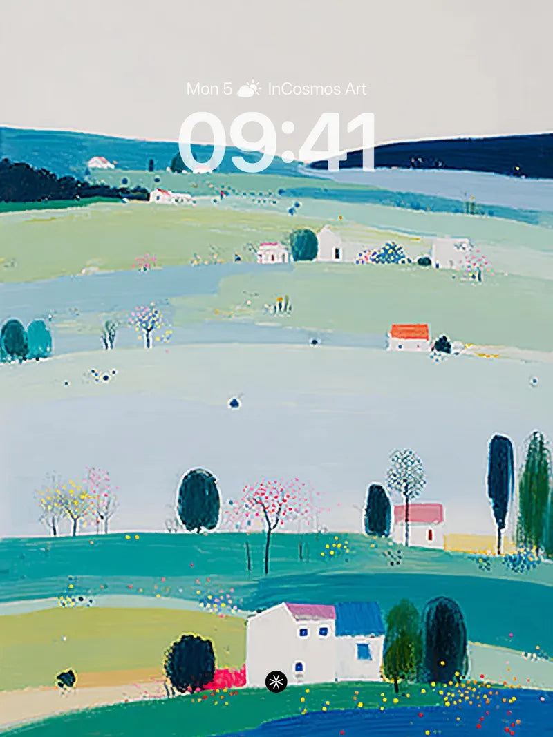 Tranquil Rolling Hills Wallpaper with Pastel Dreams wallpaper for iPhone, iPad & Mac