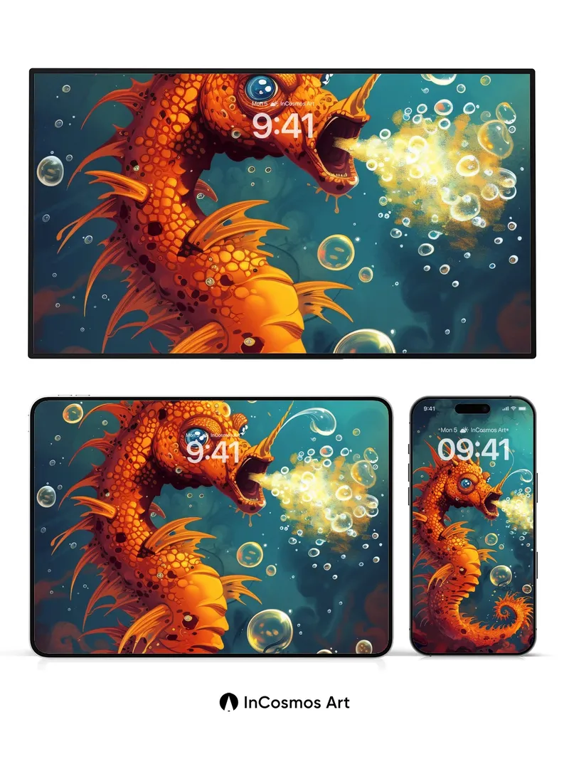 Fiery Depths Wallpaper with Bubbling Breath
