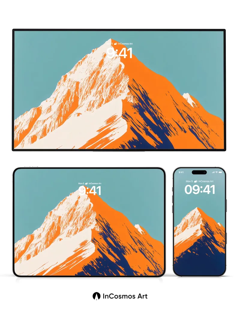 Crimson Summit Wallpaper with Frozen Light