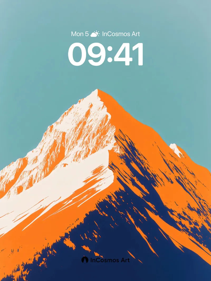 Crimson Summit Wallpaper with Frozen Light