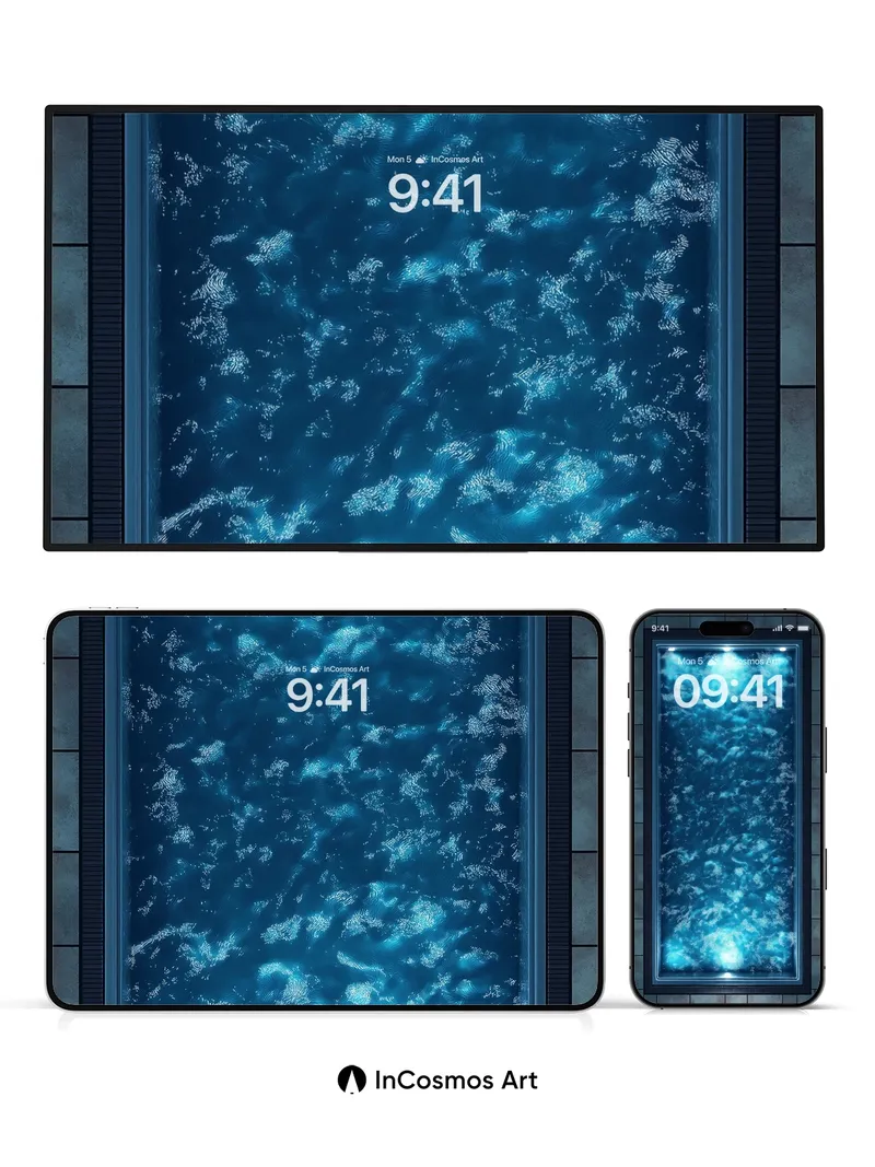 Cryo-Luminous Wallpaper with Frozen Light Veins