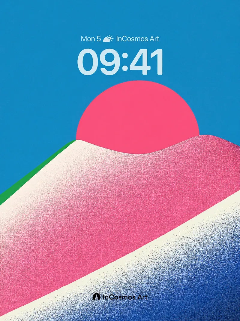 Pink Horizon Wallpaper with Gradient Peaks