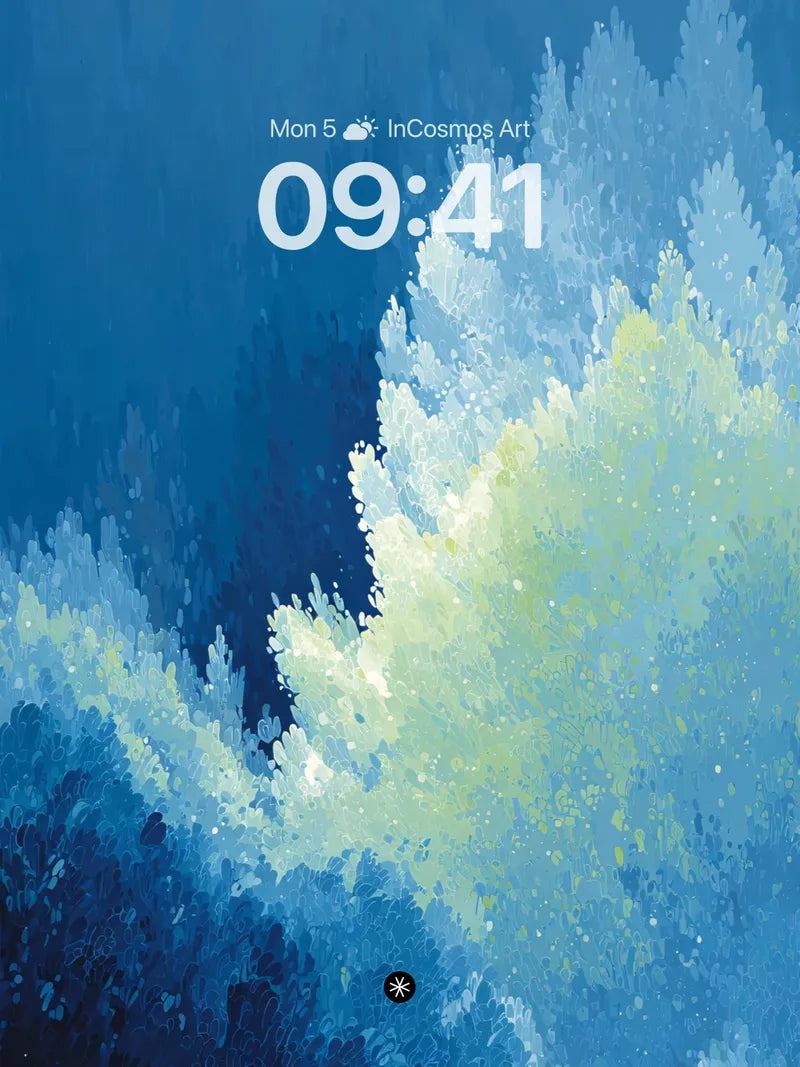 Ethereal Blue Waves Wallpaper with Gradient Flow wallpaper for iPhone, iPad & Mac