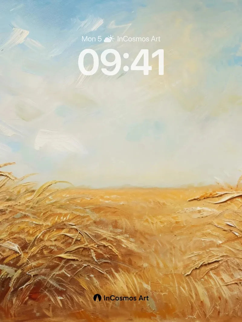 Golden Hush Wallpaper with Wheat Whispers