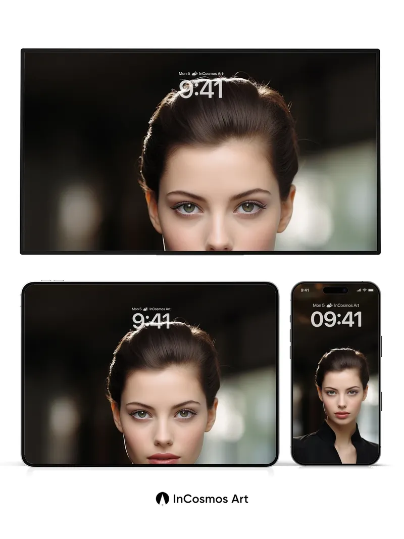 Silken Shadow Wallpaper with Haunting Gaze