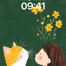 Whispering Petal Wallpaper with Feline Gaze wallpaper for iPhone, iPad & Mac
