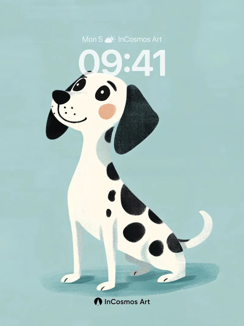 Playful Pup Wallpaper with Spotted Charm