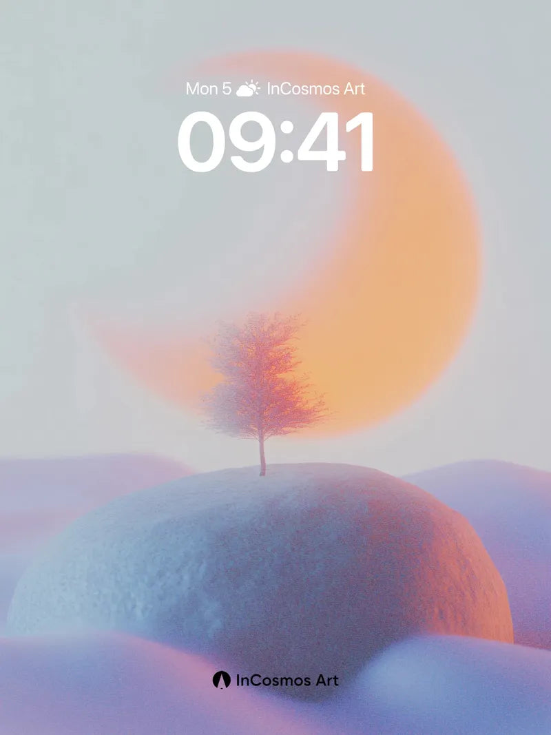 Serene Moonlit Tree Wallpaper with Ethereal Glow