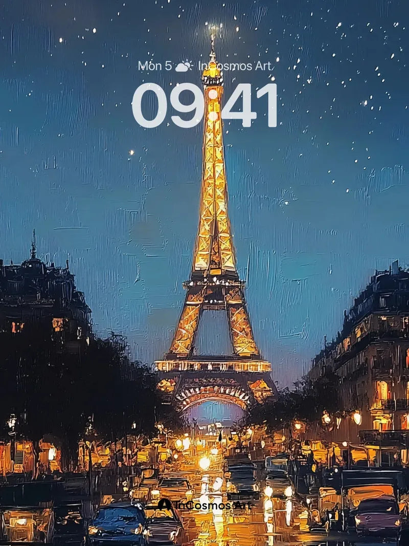 Starry Iron Lattice Wallpaper with Wet Reflections