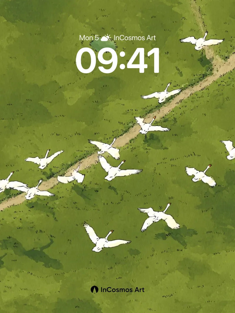 Serenity Flight Wallpaper with Floating Paths