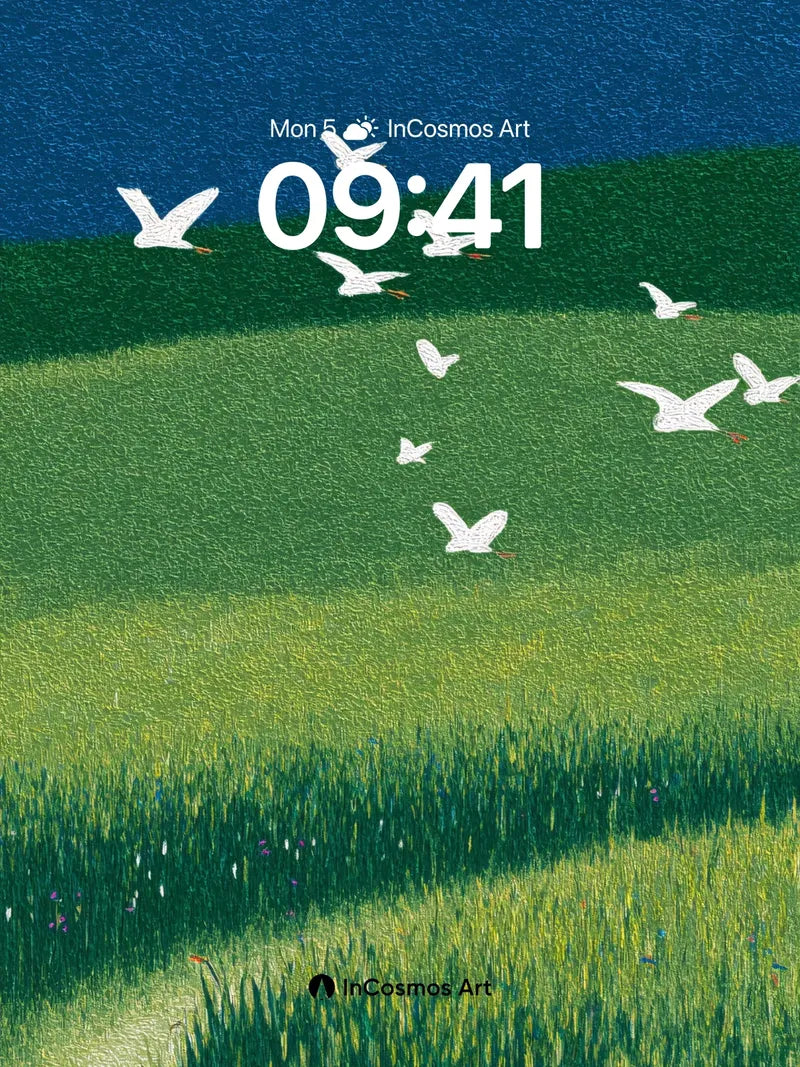 Serenity Flight Wallpaper with Whispering Grass wallpaper for iPhone, iPad & Mac