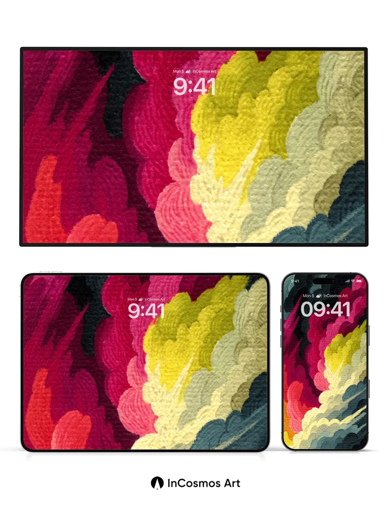 Fiery Bloom Wallpaper with Swirling Embers