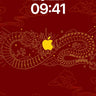 Golden Dragon Whisper Wallpaper with Apple Emblem wallpaper for iPhone, iPad & Mac