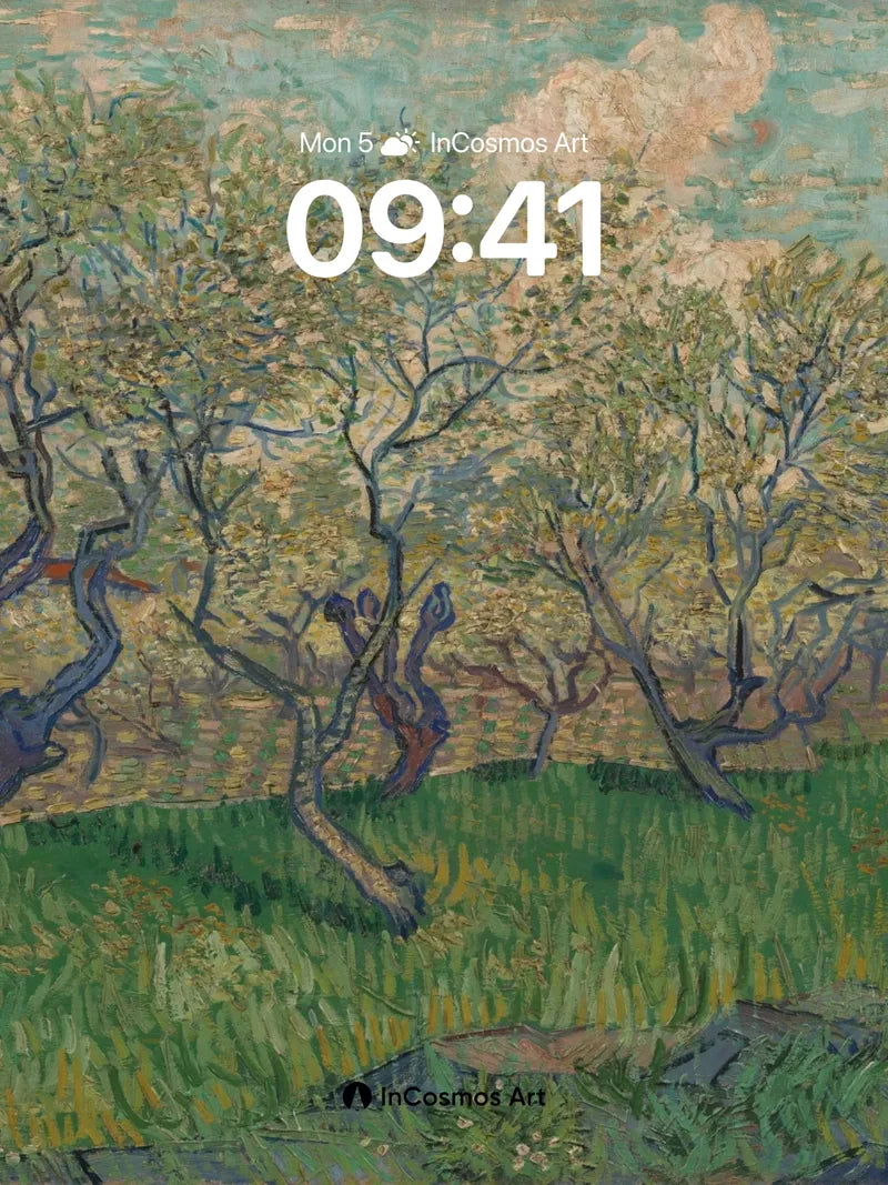 Whispering Trees Wallpaper with Swirling Sky