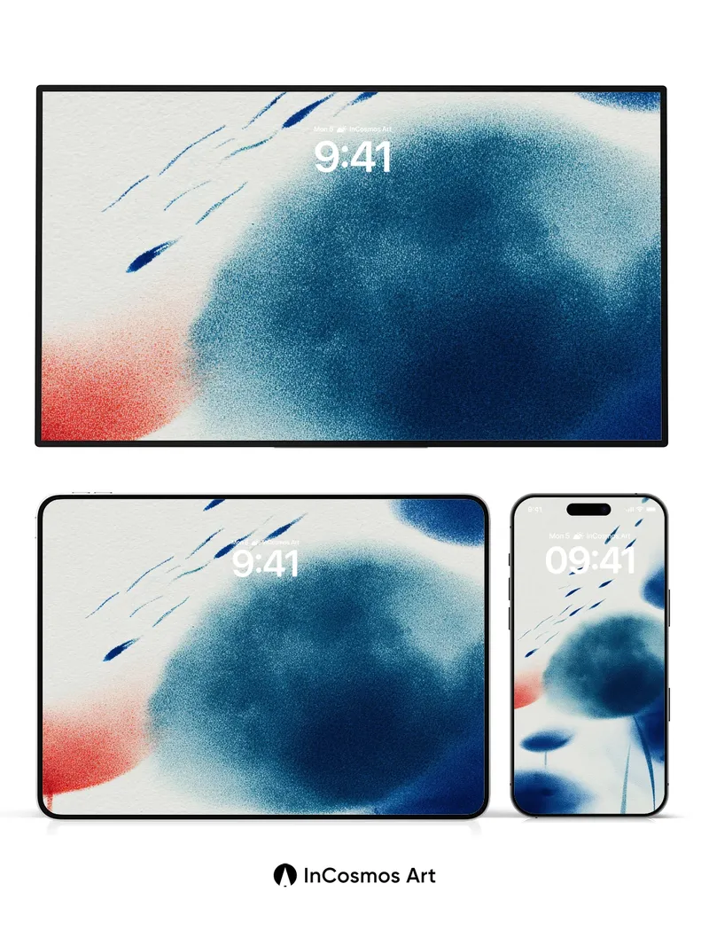 Floating Ink Dreams Wallpaper with Whispering Dots