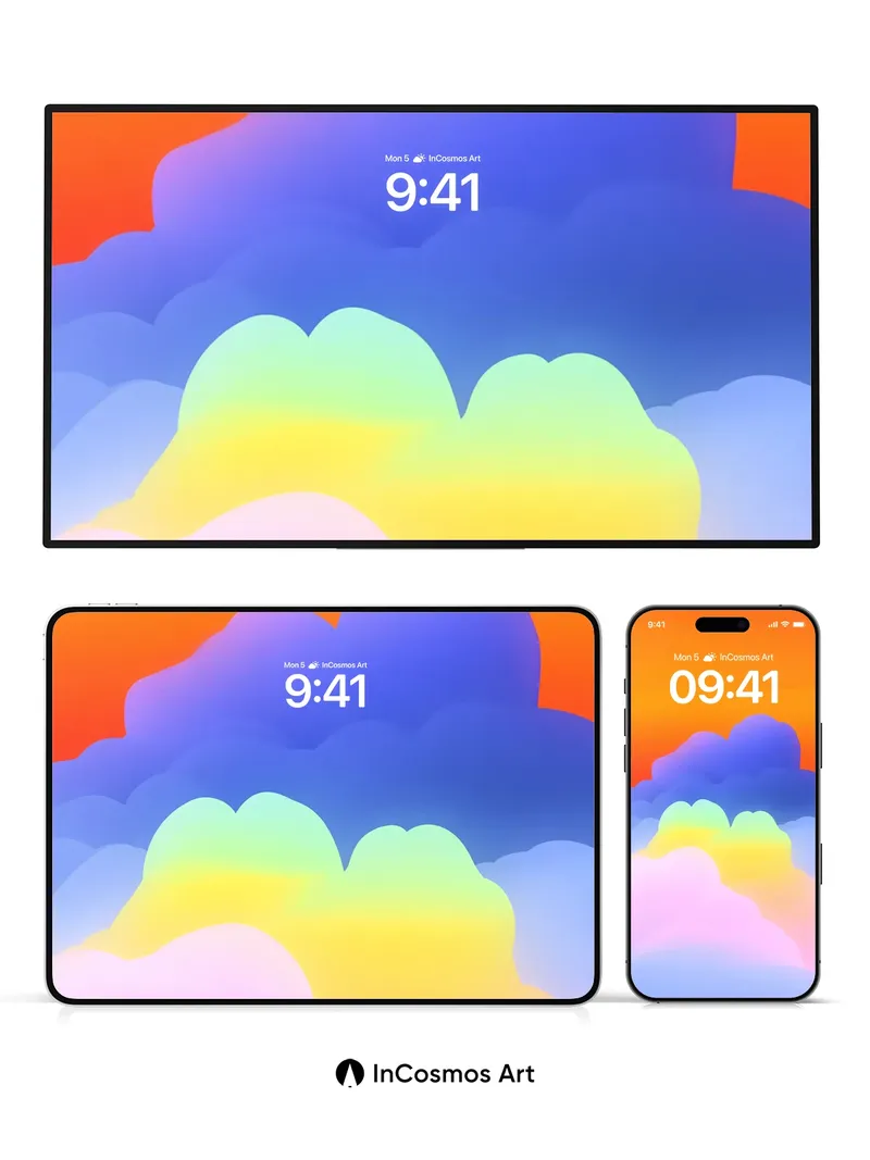 Surreal Sky Gradient Wallpaper with Ethereal Clouds