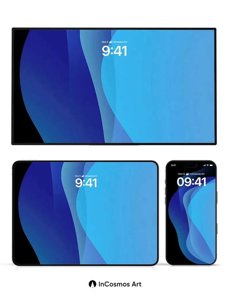 Sapphire Current Wallpaper with Fluid Depth