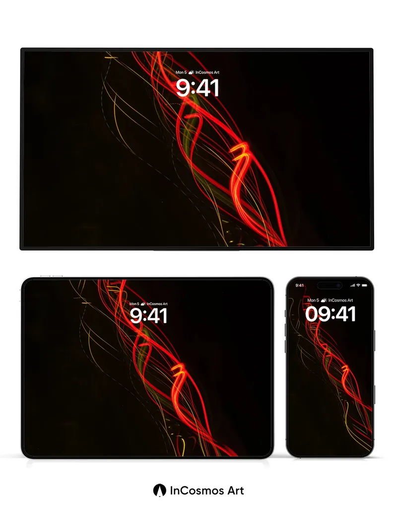 Crimson Veil Wallpaper with Electric Threads