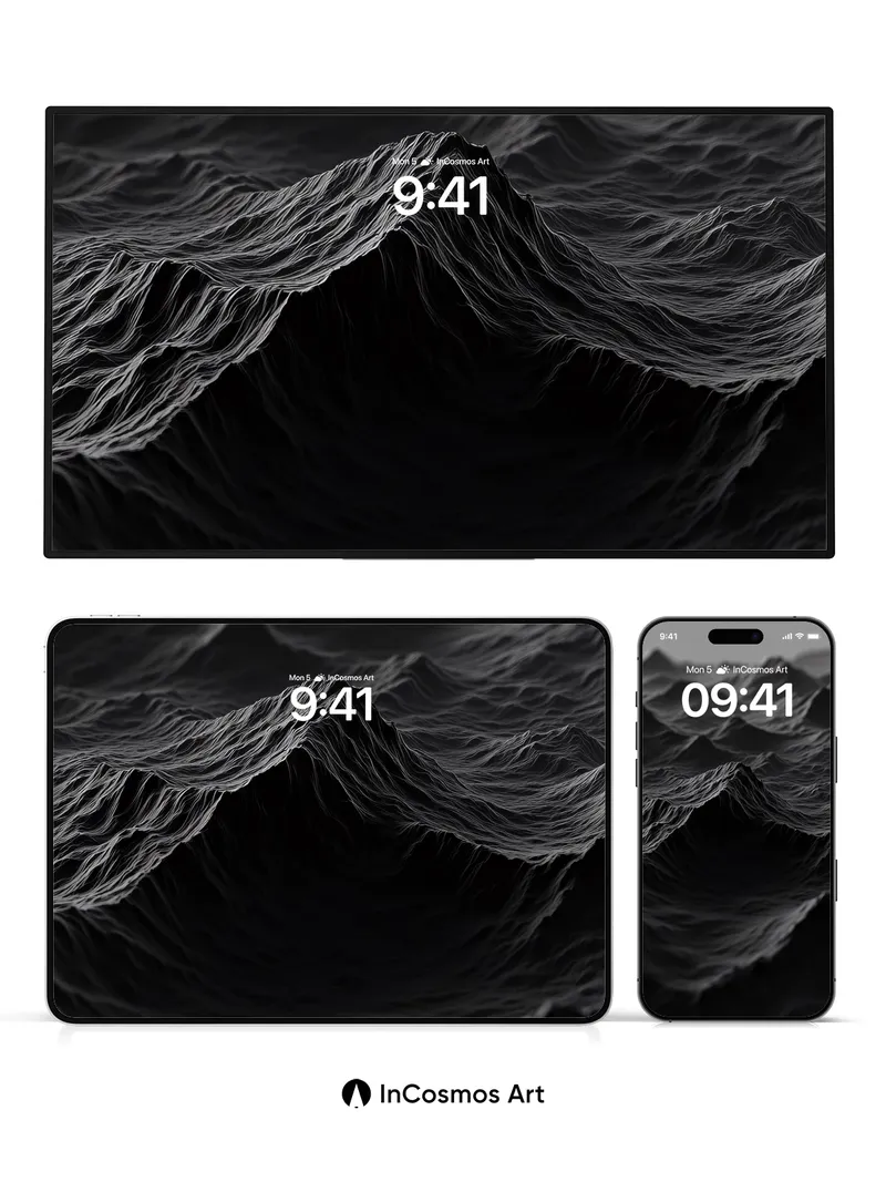 Shadowed Wave Wallpaper with Liquid Depth