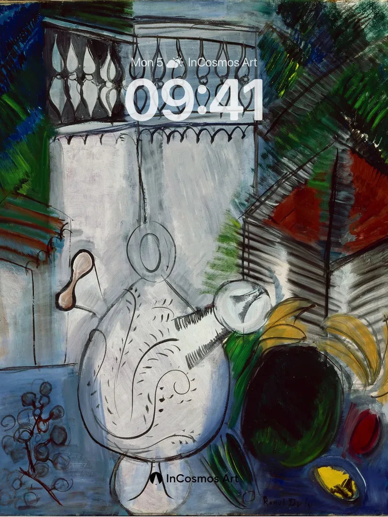 Cubist Still Life Wallpaper with Balcony Whispers wallpaper for iPhone, iPad & Mac