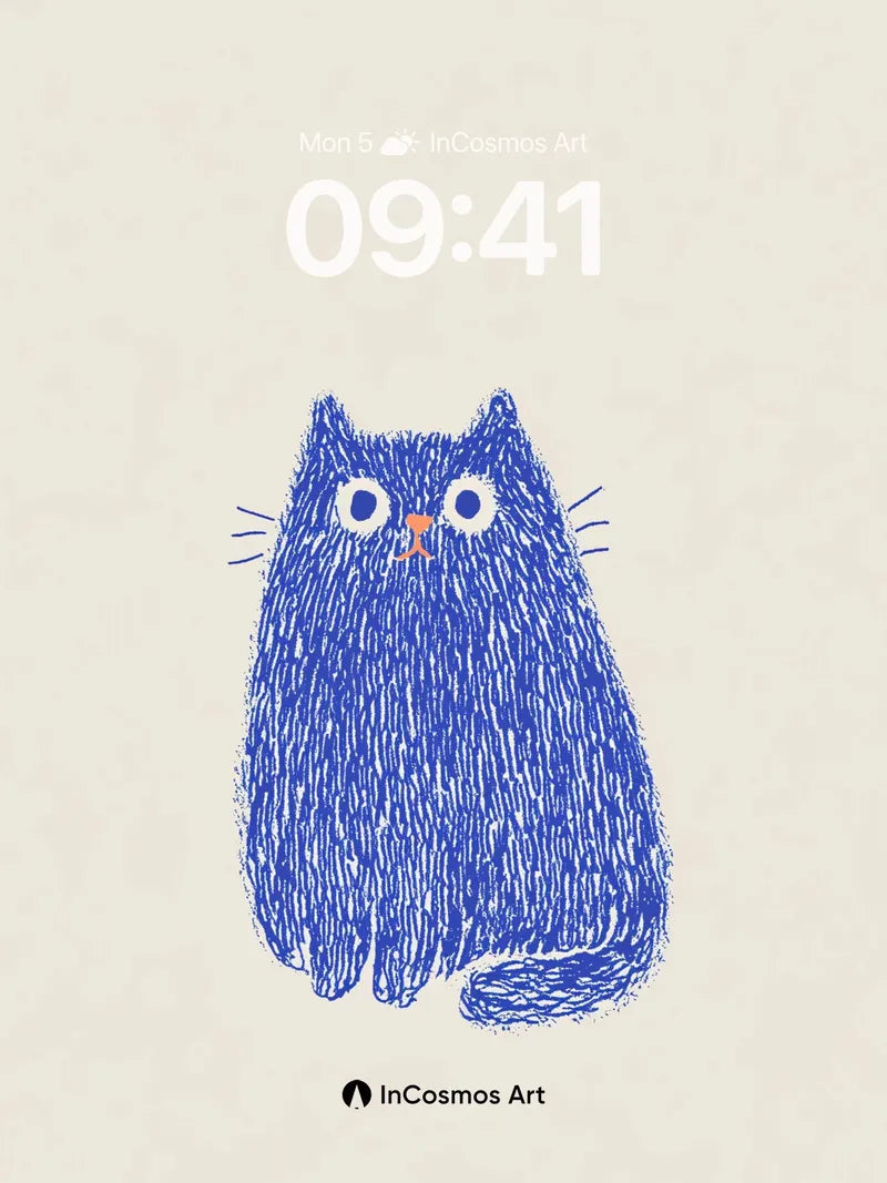 Whimsical Blue Furry Wallpaper with Textured Charm wallpaper for iPhone, iPad & Mac