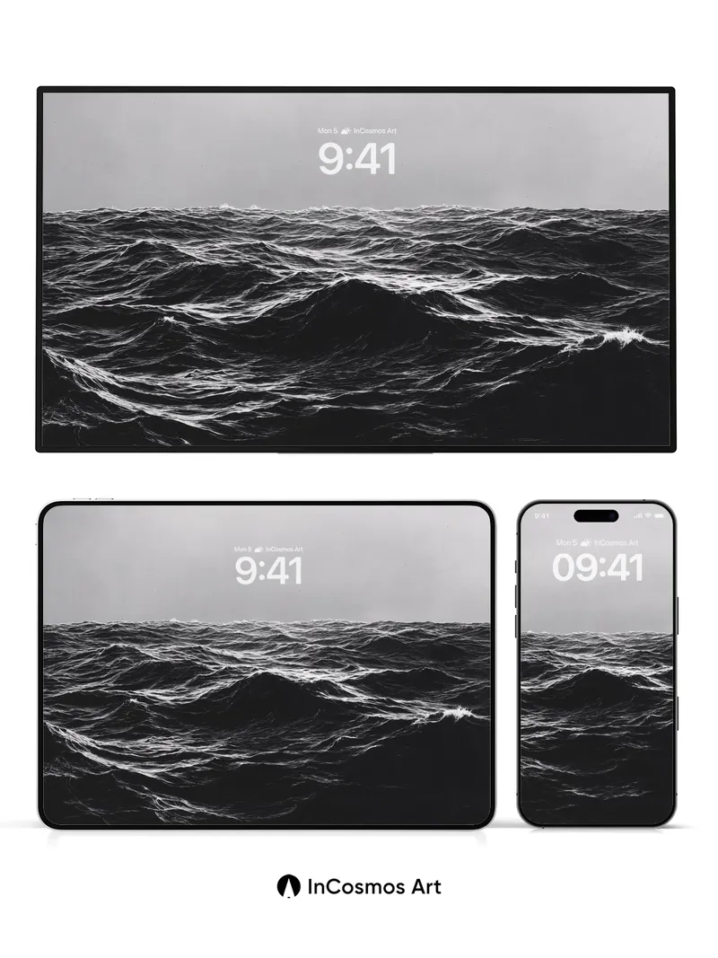 Storm-Whispered Ocean Wallpaper with Shadowed Swells