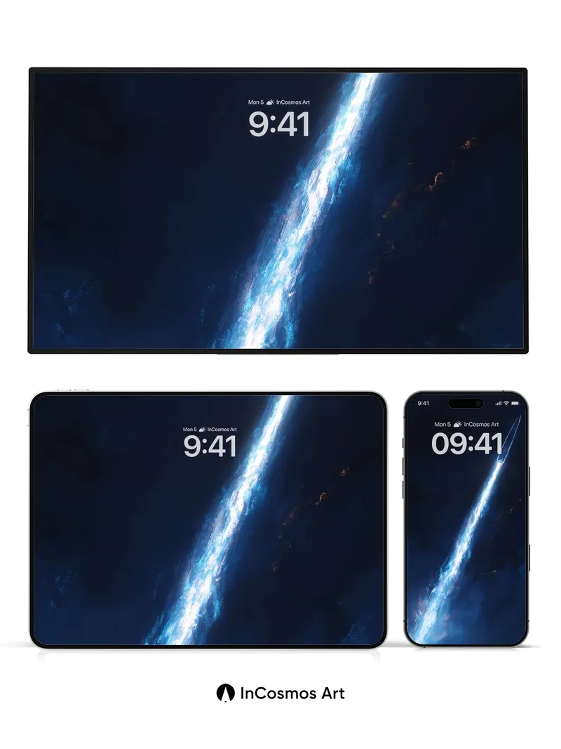 Cosmic Lance Wallpaper with Electric Trail