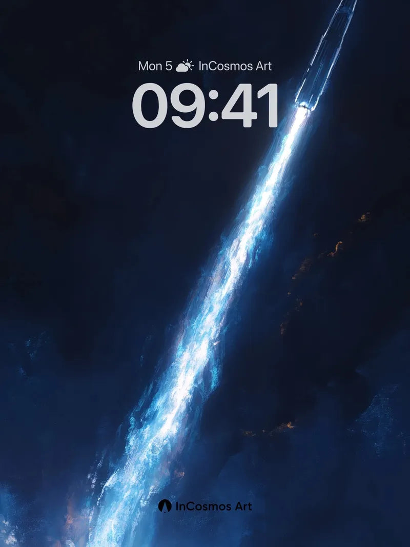 Cosmic Lance Wallpaper with Electric Trail