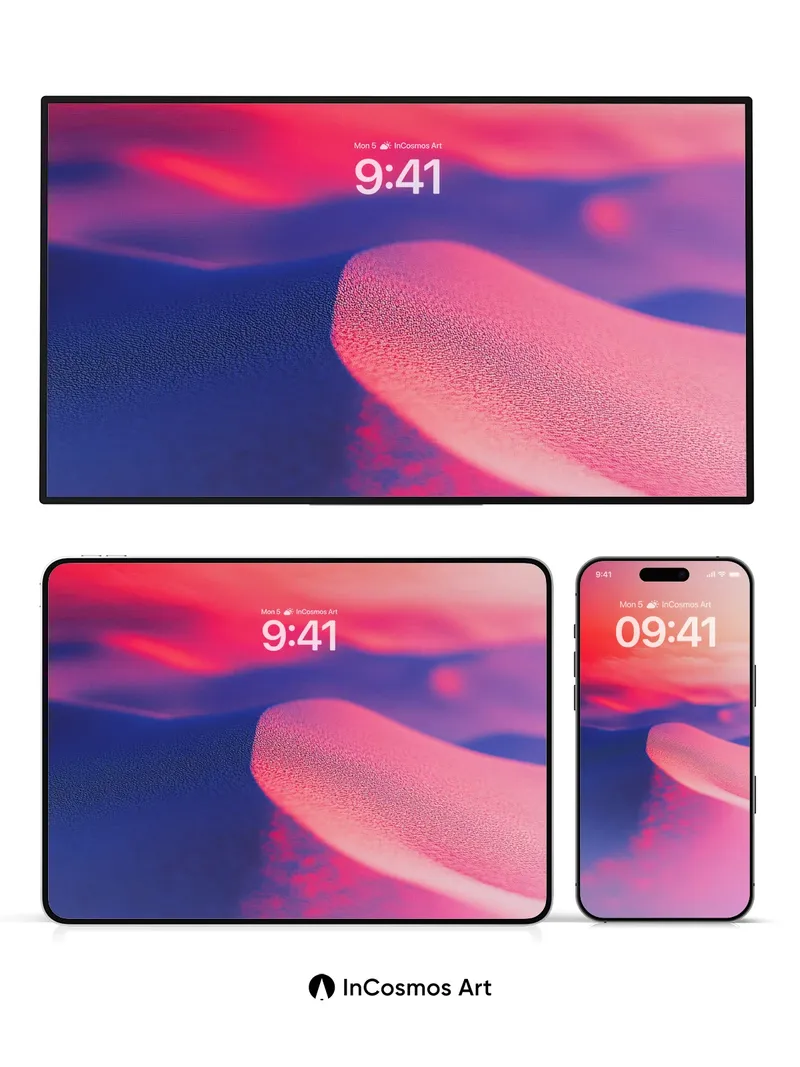 Crimson Dune Wallpaper with Breathable Light